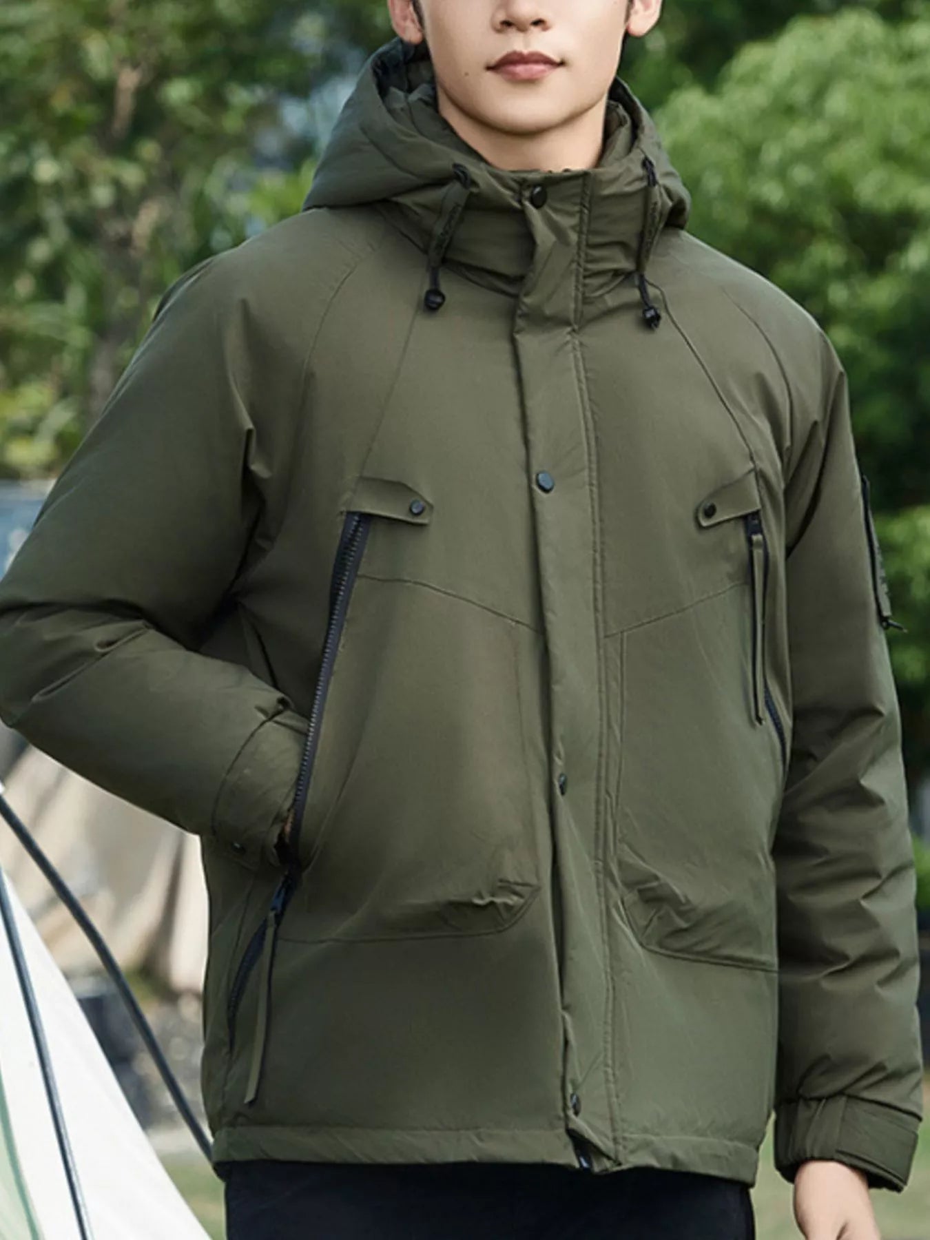 Men's Plus Size Hooded Snap Down Jacket - PBNJ FASHIONS