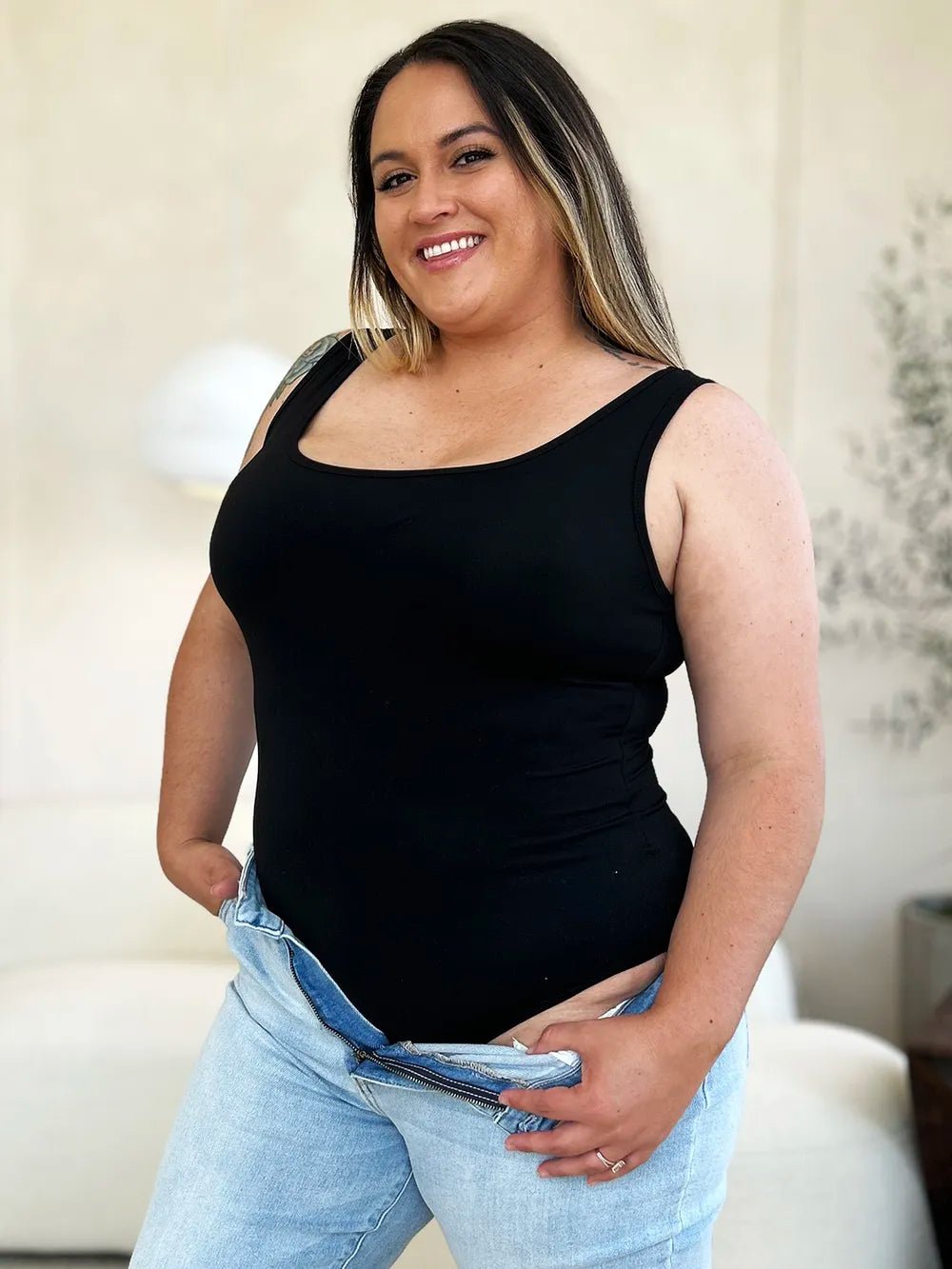 Basic Bae Full Size Square Neck Sleeveless Bodysuit - PBNJ FASHIONS