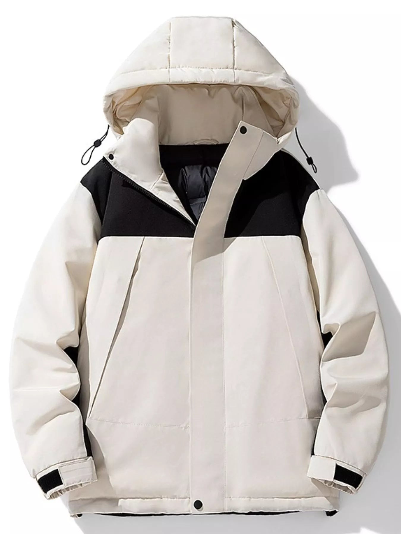 Men's Plus Size Hooded Color Block Padded Winter Coat - PBNJ FASHIONS