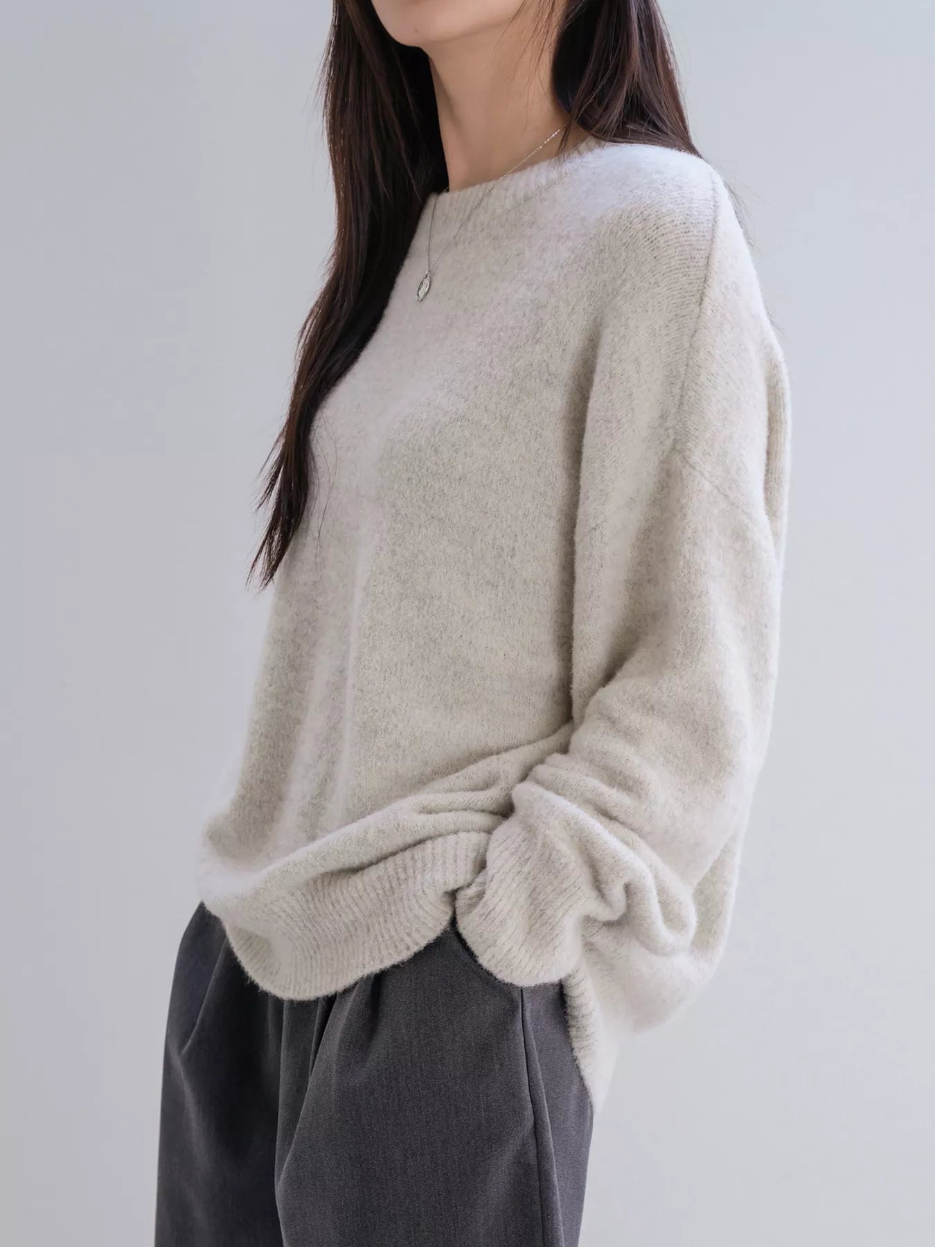 Full Size Cozy Knit Round Neck Oversized Sweater Plus Size - PBNJ FASHIONS