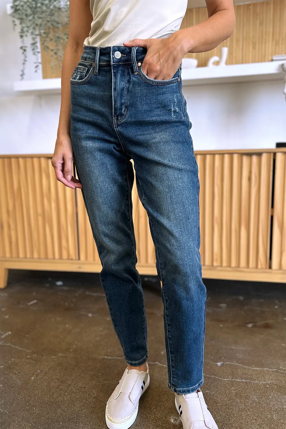Judy Blue Full Size Tummy Control High Waist Slim Jeans - PBNJ FASHIONS