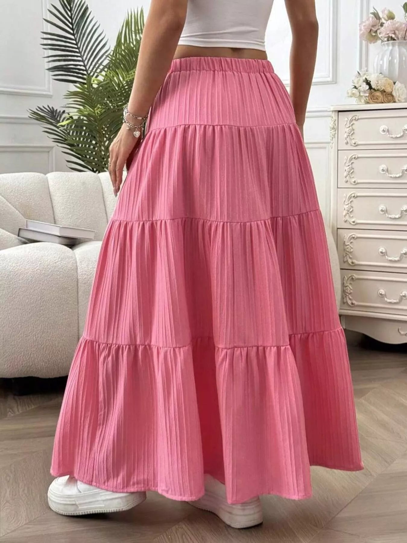 Flowy Tiered Maxi Skirt - PBNJ FASHIONS