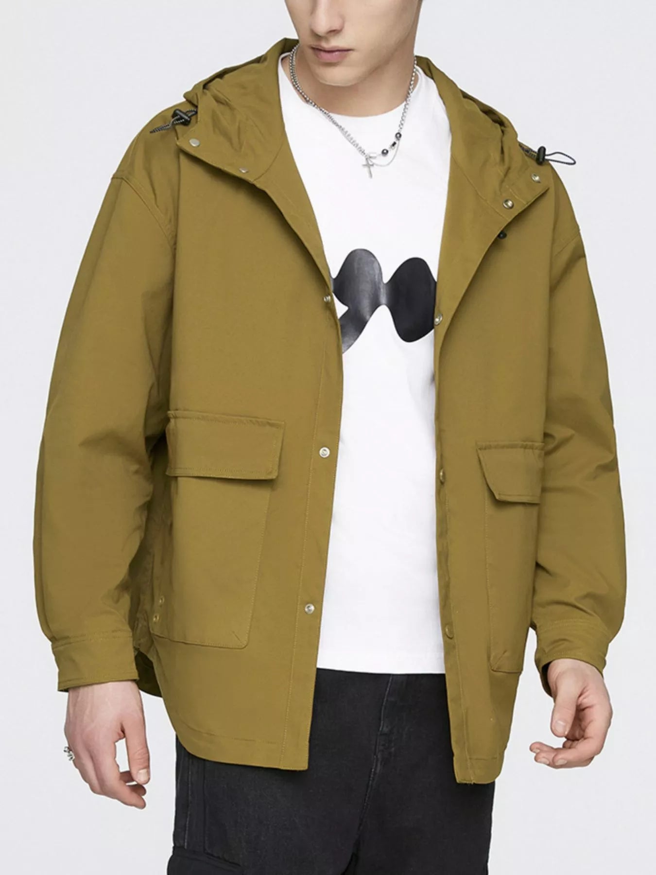Men's Plus Size Urban Style Hooded Snap Down Jacket - PBNJ FASHIONS