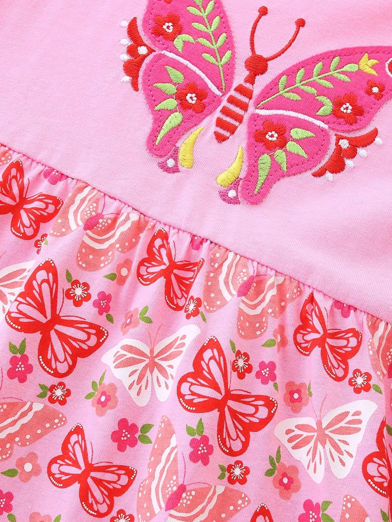 Children's Butterfly Long Sleeve Casual Dress - PBNJ FASHIONS
