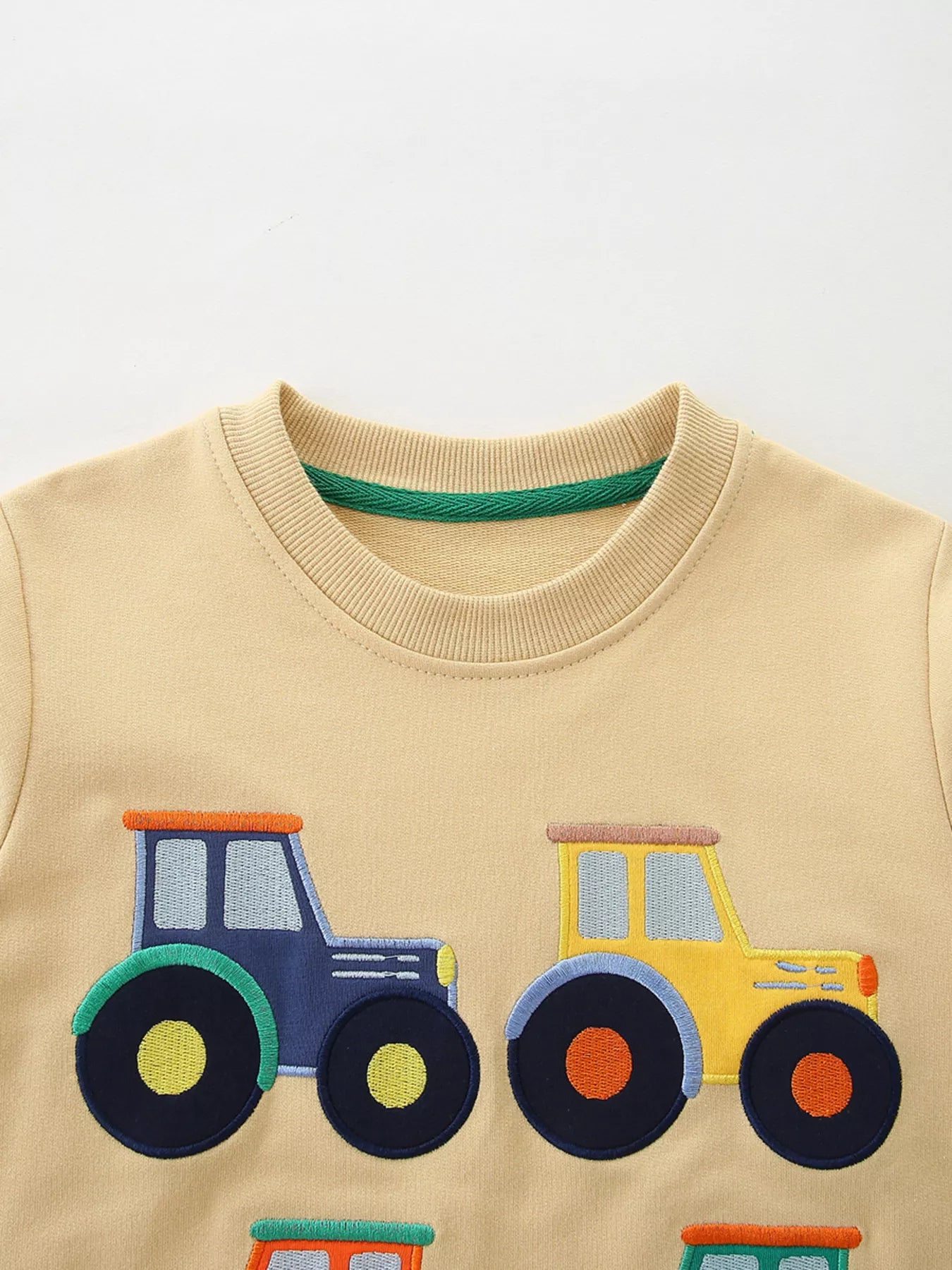 Children's Tractor Embroidered Crew Neck Sweatshirt - PBNJ FASHIONS