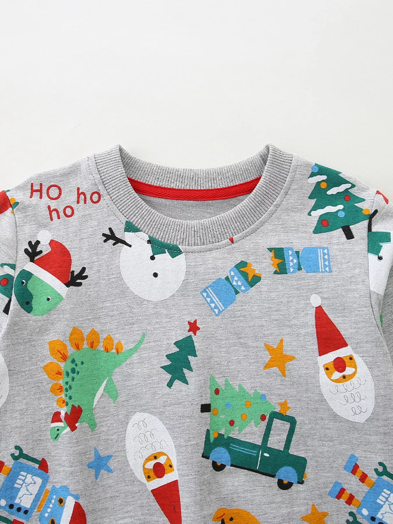 Children's Christmas Print Round Neck Top and Pants Set - PBNJ FASHIONS