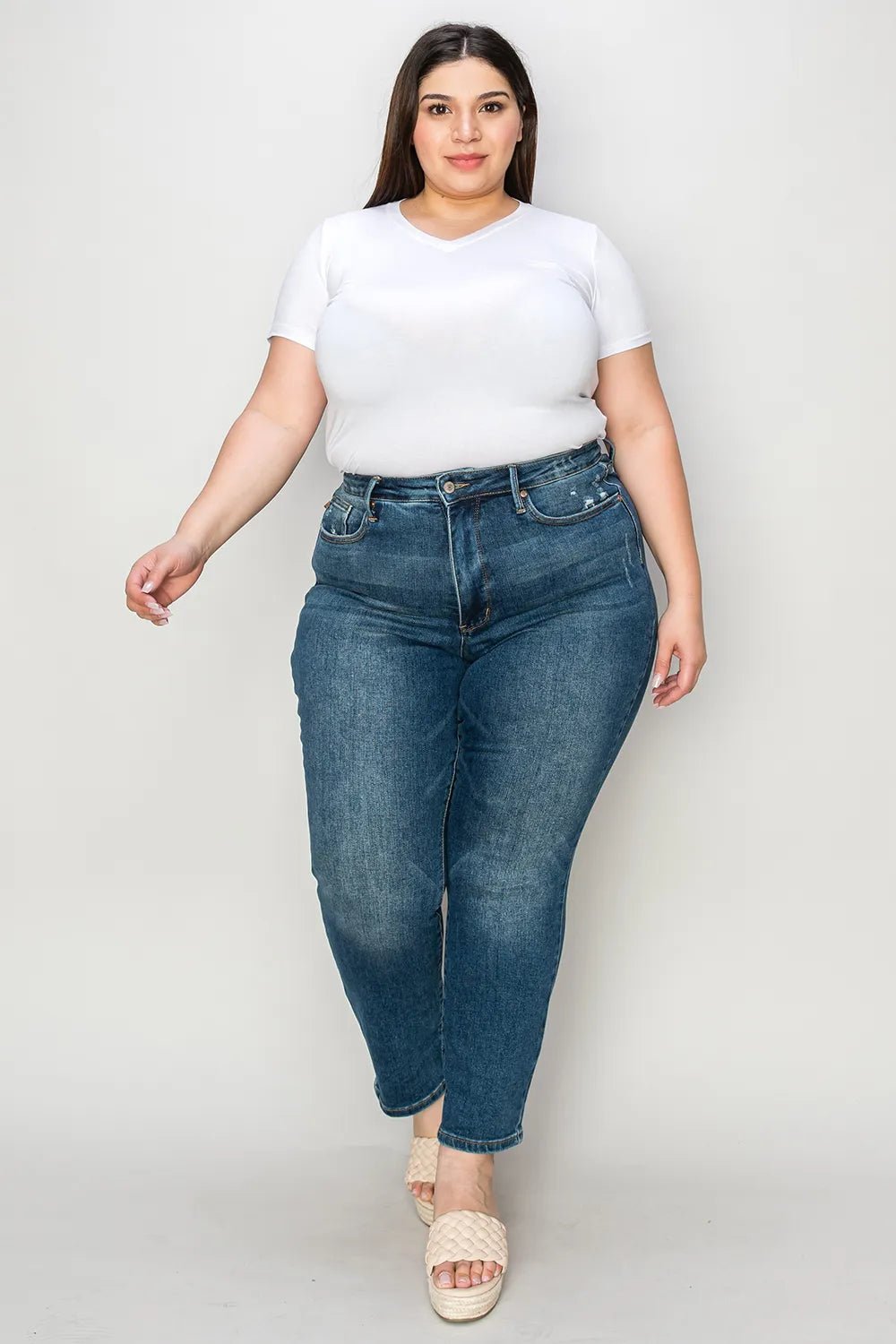 Judy Blue Full Size Tummy Control High Waist Slim Jeans - PBNJ FASHIONS