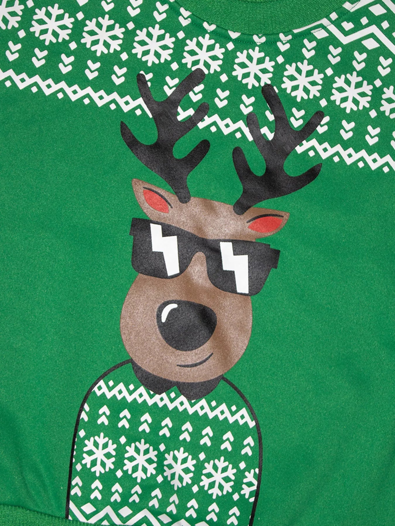 Children's Christmas Reindeer Graphic Crewneck Sweatshirt - PBNJ FASHIONS