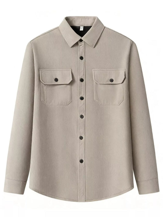 Men's Plus Size Button Up Long Sleeve Shirt - PBNJ FASHIONS