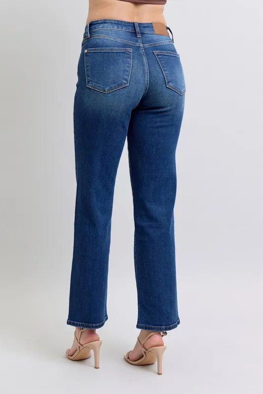 Judy Blue Full Size Side Seam Detail Straight Jeans with Pockets - PBNJ FASHIONS