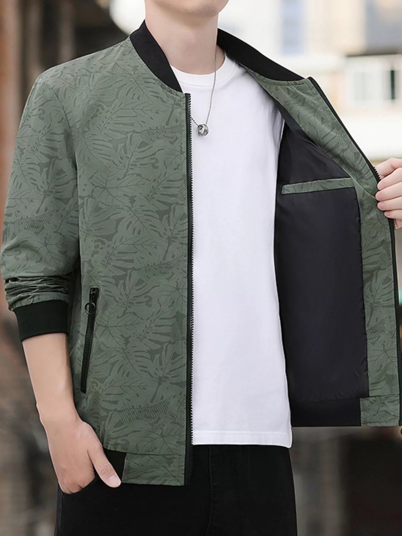 Men's Plus Size Zip Up Lightweight Bomber Jacket - PBNJ FASHIONS
