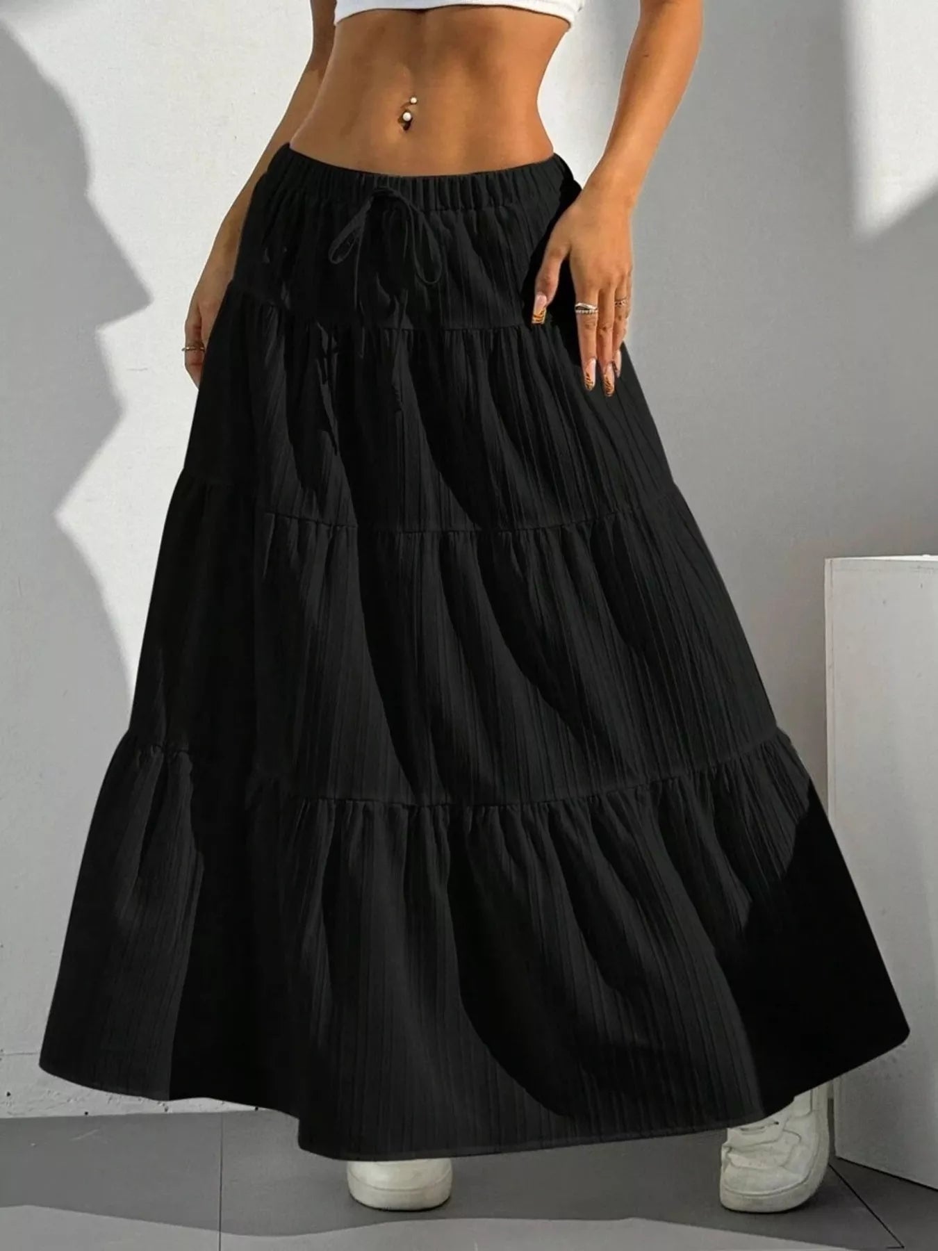 Flowy Tiered Maxi Skirt - PBNJ FASHIONS