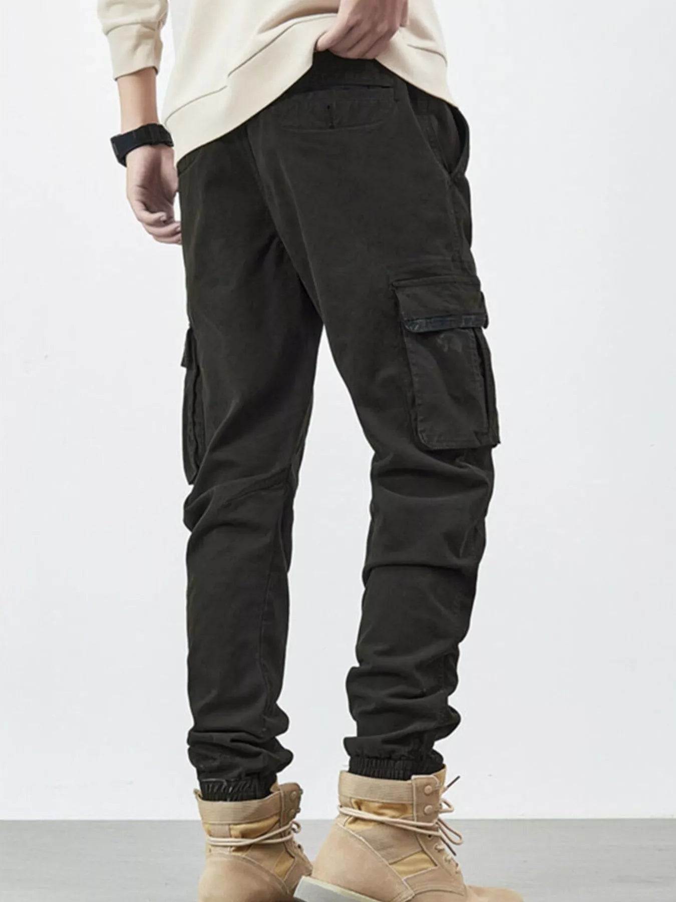 Men's Casual Cargo Pants with Drawstring - PBNJ FASHIONS