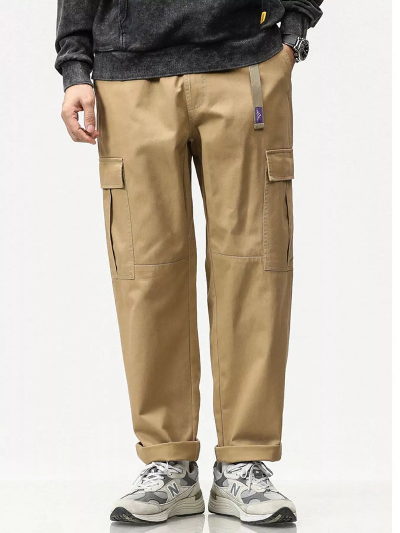 Men's Full Size Casual Cargo Pants with Elastic Waist Plus Size - PBNJ FASHIONS