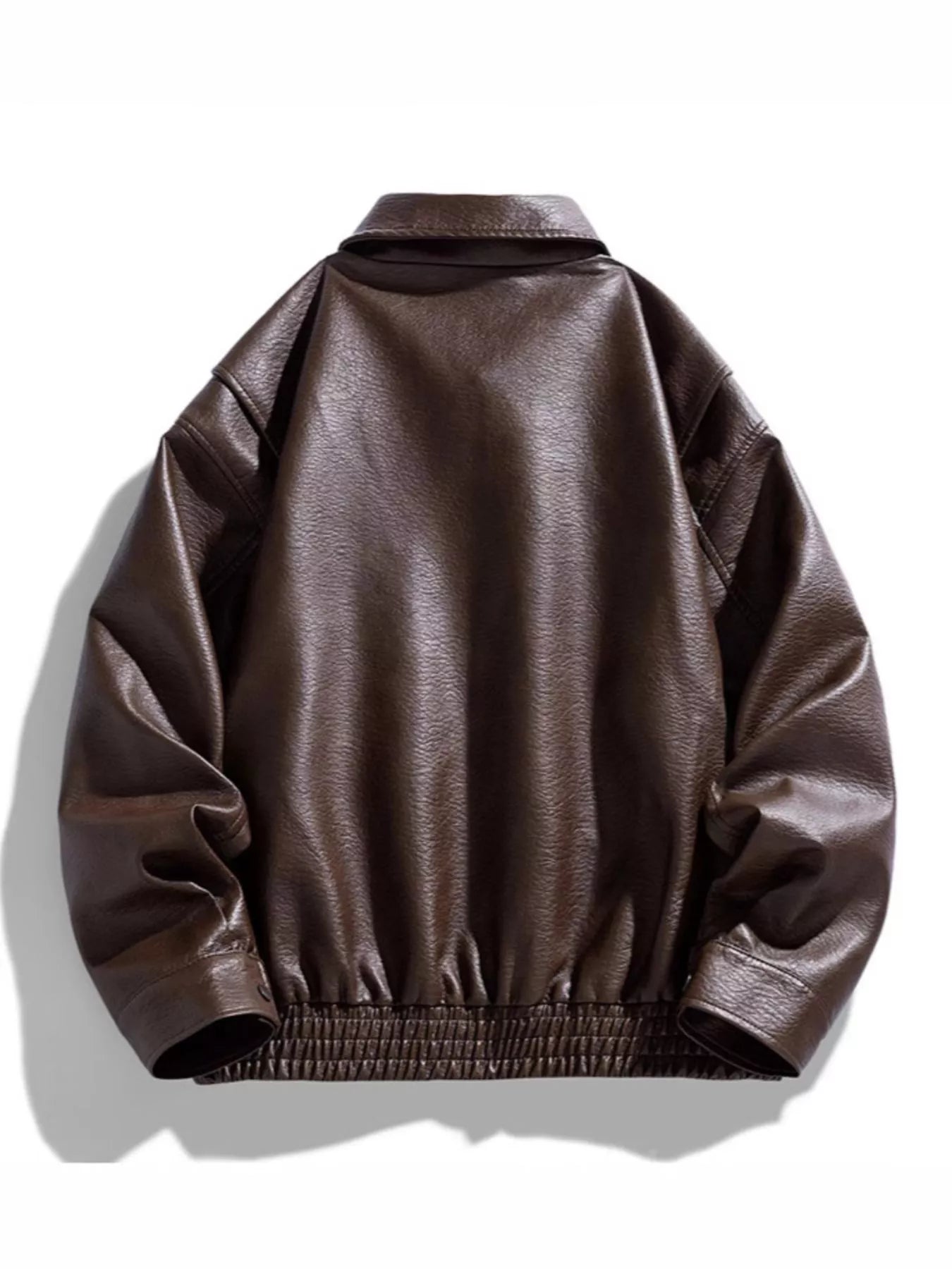 Men's Plus Size Urban Style Faux Leather Bomber Jacket - PBNJ FASHIONS