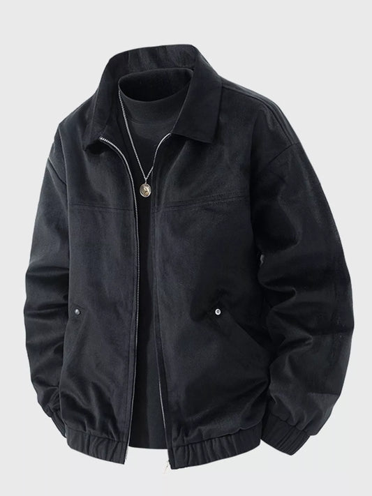 Men's Plus Size Casual Solid Color Zip - Up Jacket - PBNJ FASHIONS