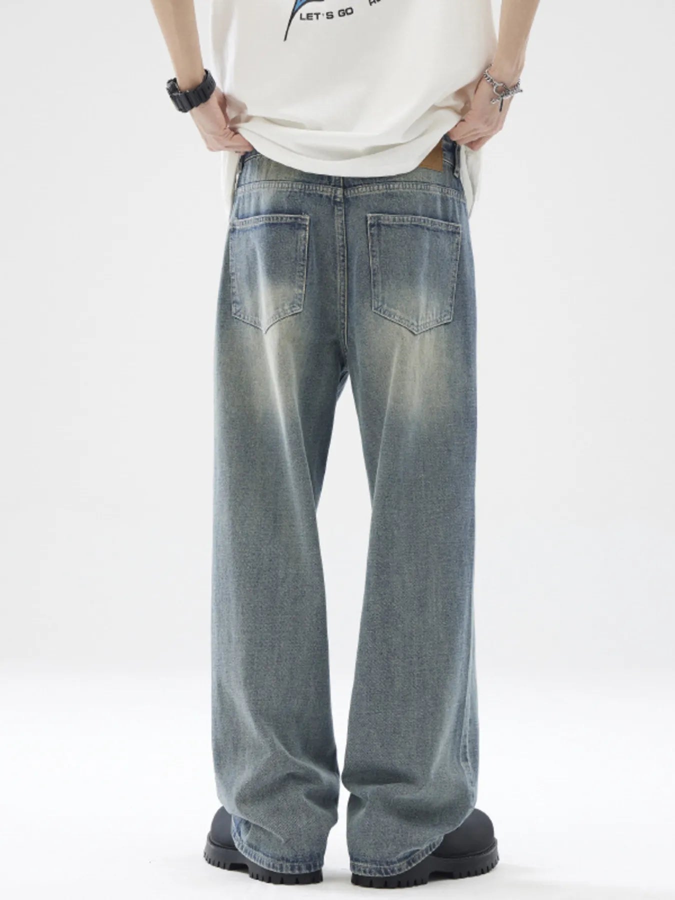 Men's Full Size Vintage Wash Wide Leg Jeans Plus Size - PBNJ FASHIONS