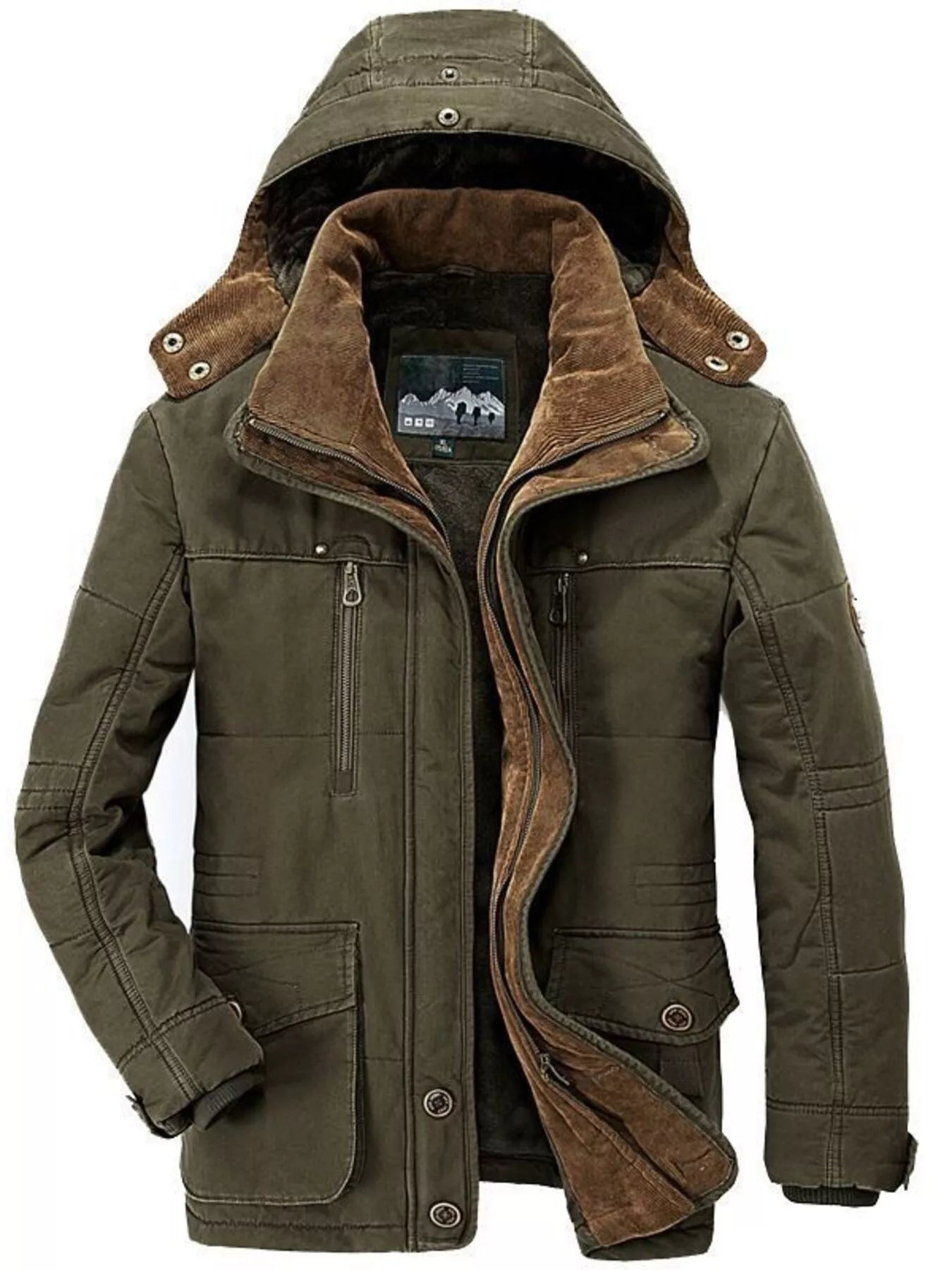 Men's Plus Size Zip Up Hooded Winter Coat - PBNJ FASHIONS