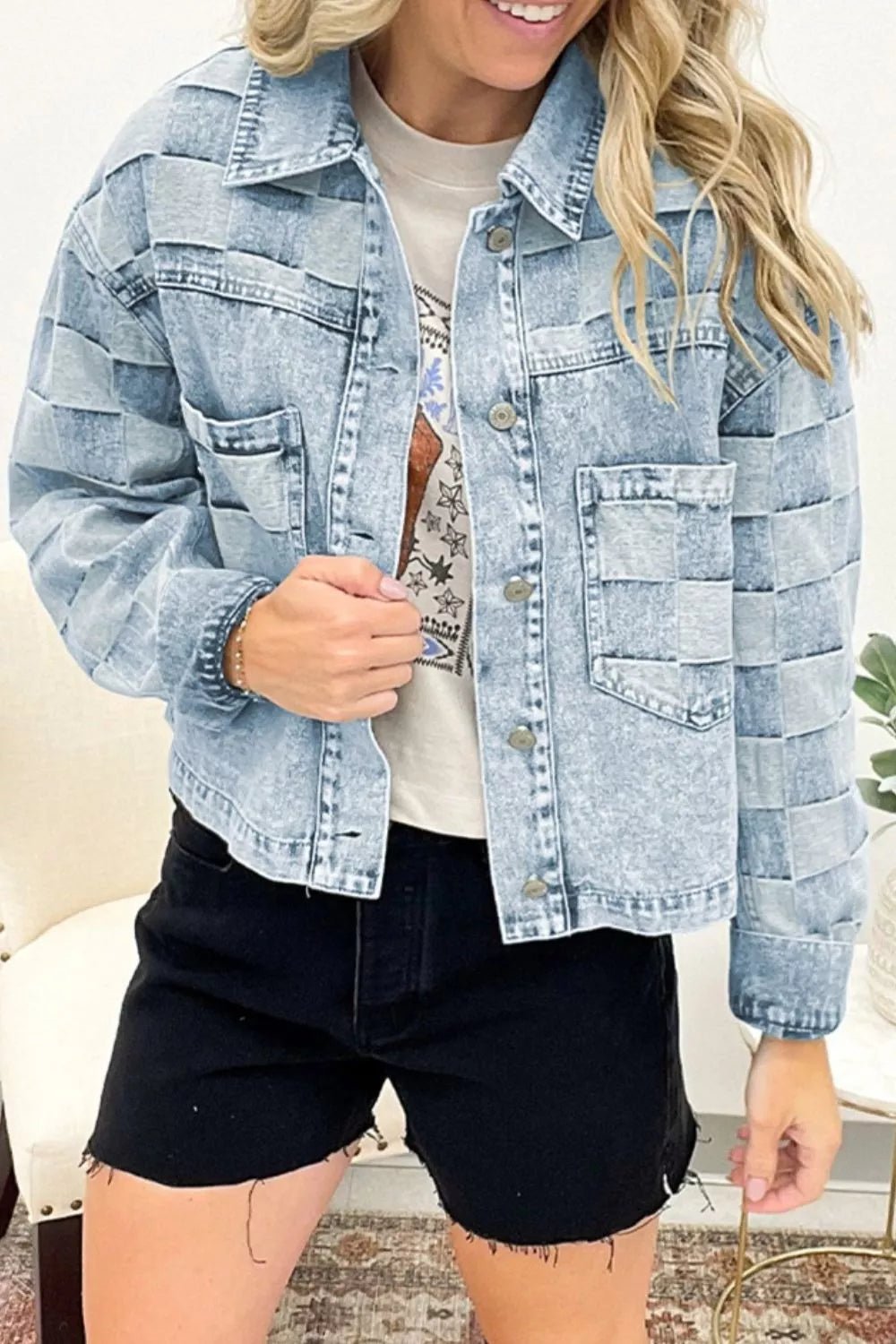 Button Up Wash Denim Jacket - PBNJ FASHIONS