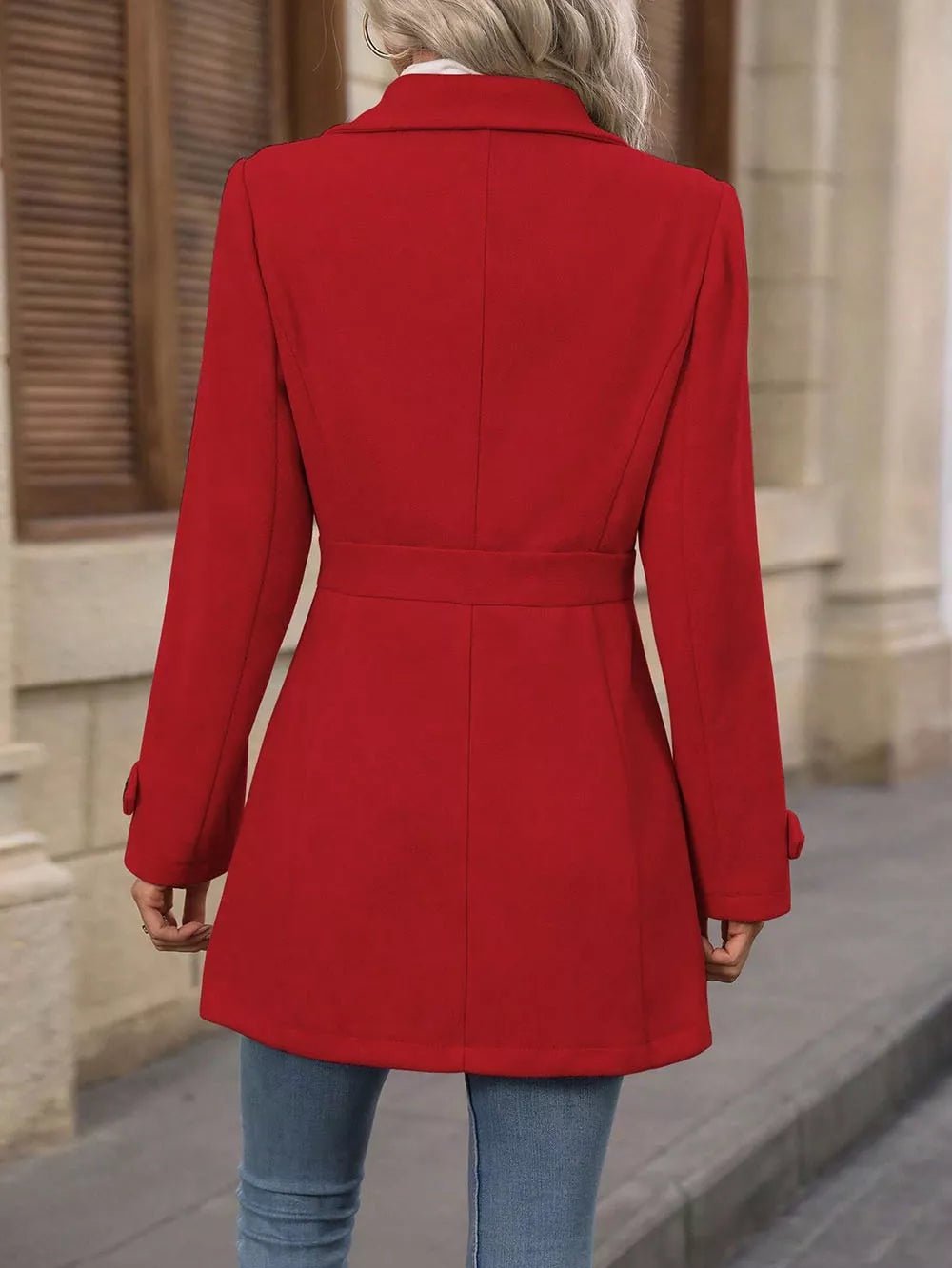 Collared Neck Button Up Coat - PBNJ FASHIONS