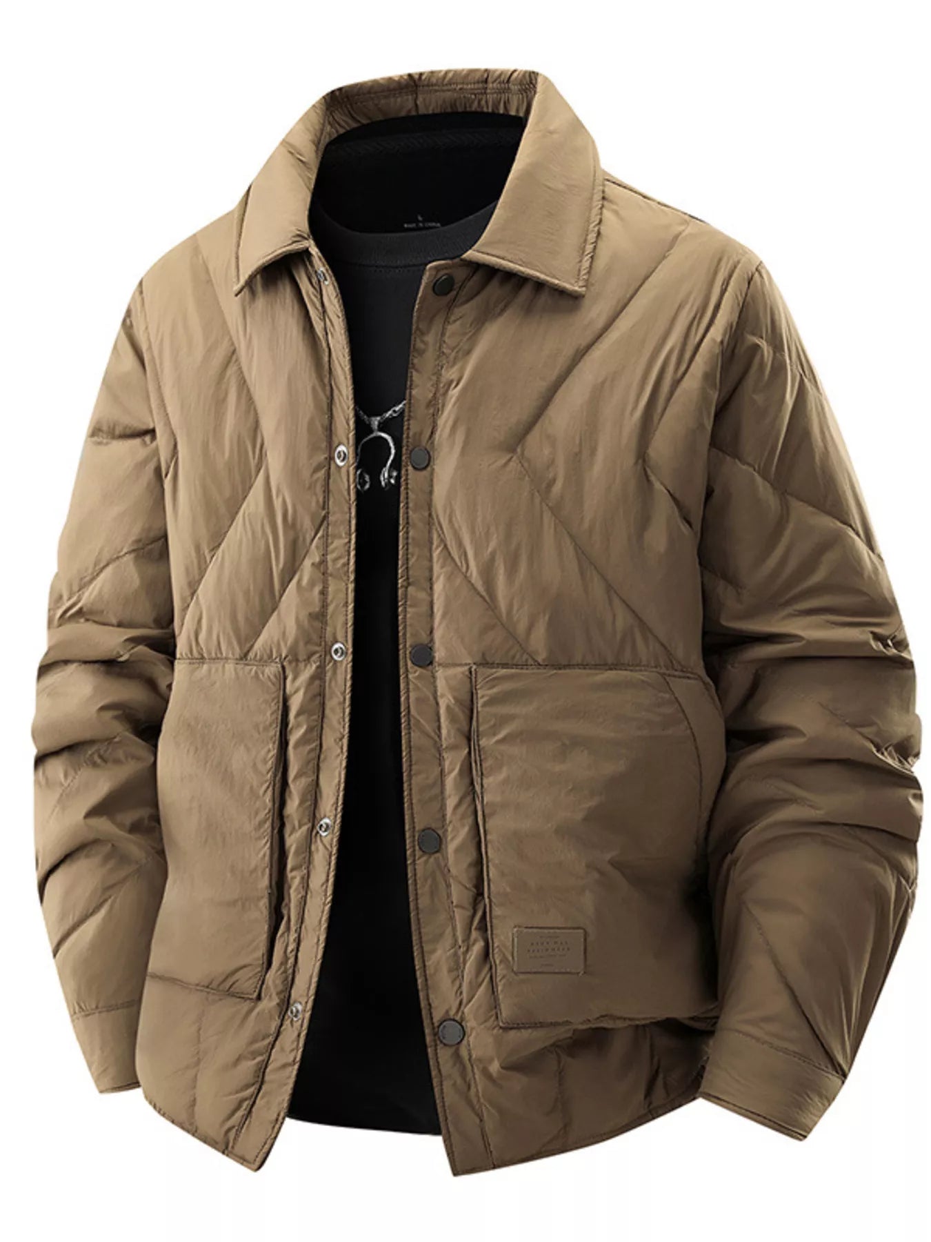 Men's Plus Size Quilted Padded Snap Down Jacket - PBNJ FASHIONS