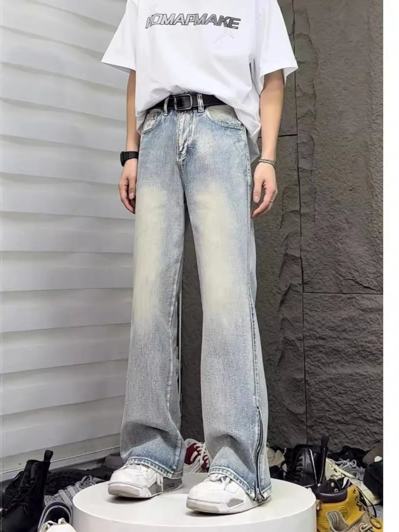 Men's Full Size Vintage Wash Wide Leg Jeans Plus Size - PBNJ FASHIONS