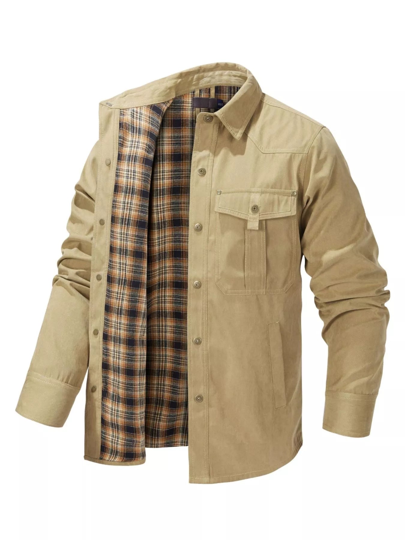 Men's Snap Down Long Sleeve Jacket - PBNJ FASHIONS