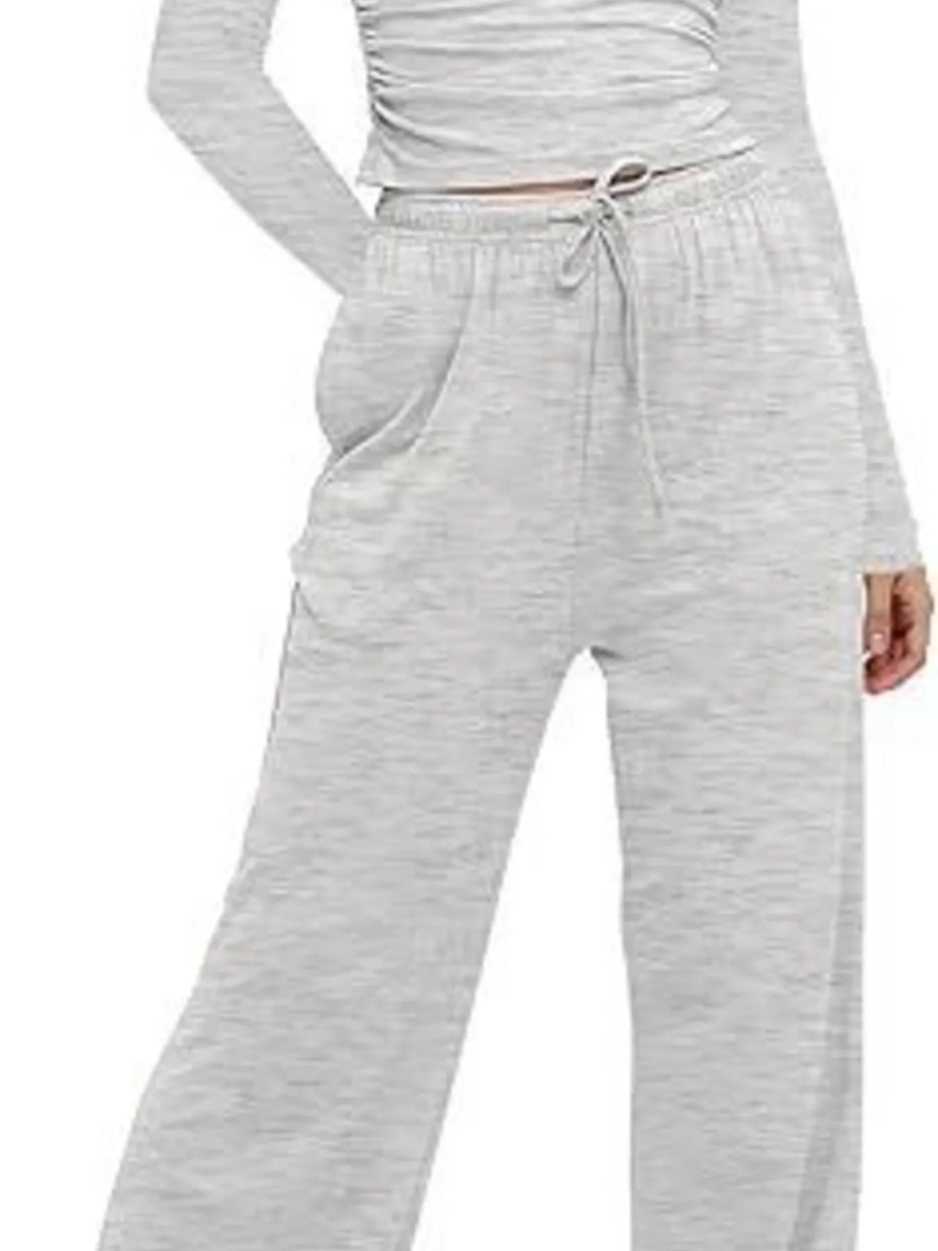 Round Neck Long Sleeve Top and Pants Set - PBNJ FASHIONS