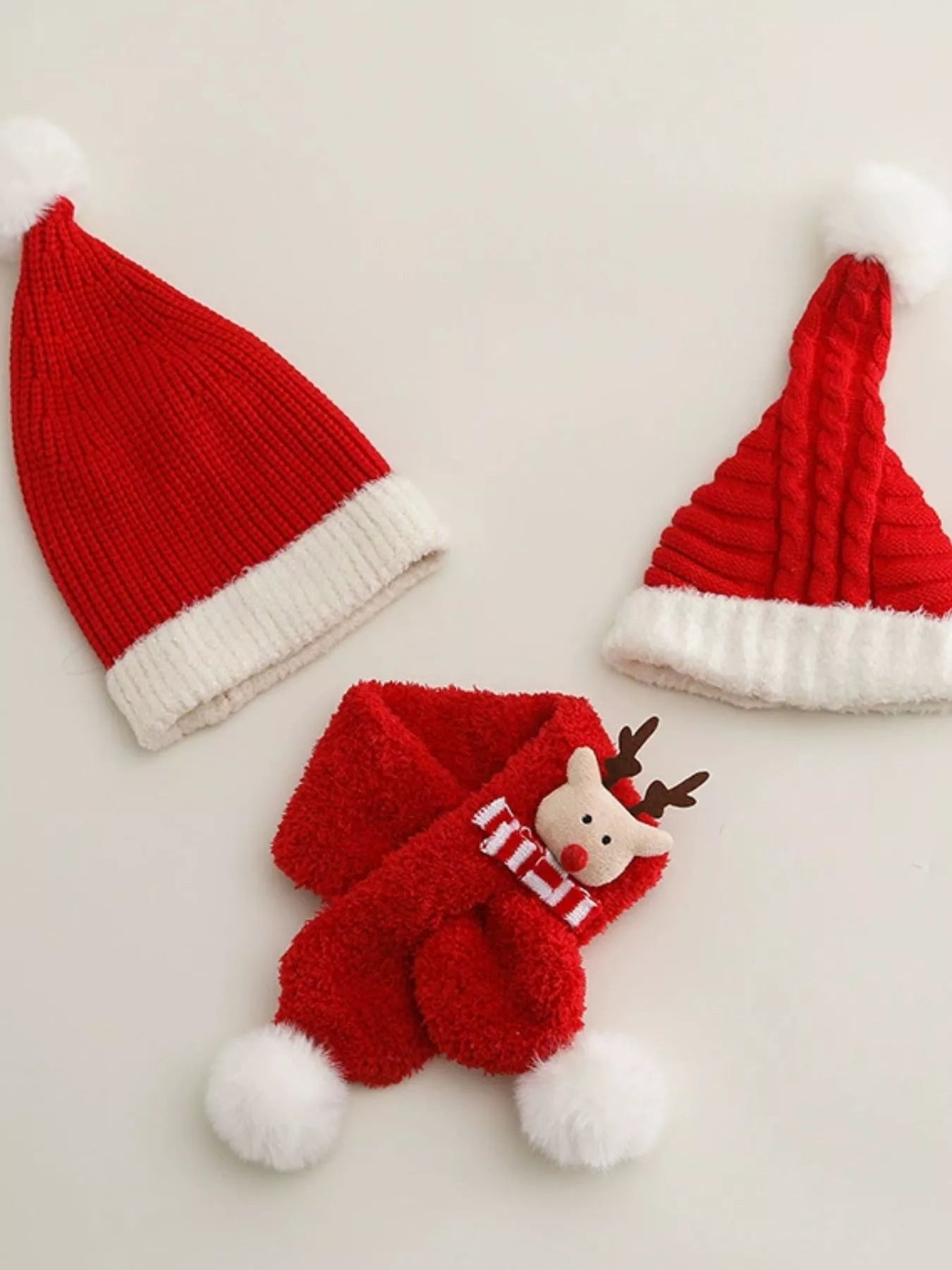 Children's Christmas Pom Pom Hat and Scarf Set - PBNJ FASHIONS