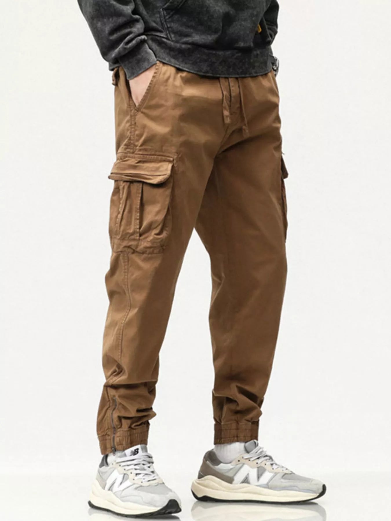 Men's Full Size Casual Cargo Pants with Drawstring Waist Plus Size - PBNJ FASHIONS
