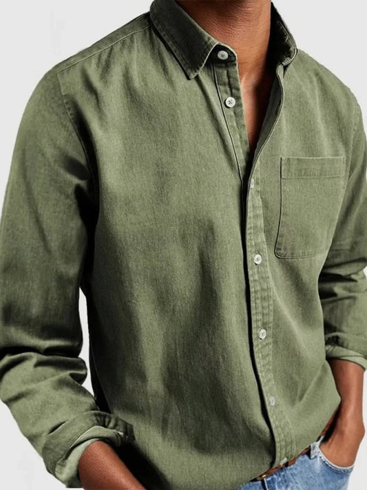 Men's Full Size Button Up Long Sleeve Shirt Plus Size - PBNJ FASHIONS