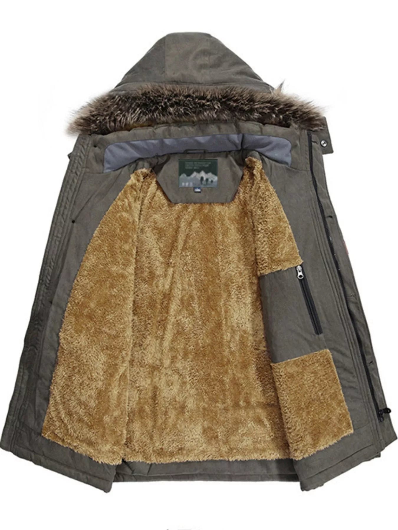 Men's Plus Size Warm Fur Hooded Winter Coat - PBNJ FASHIONS