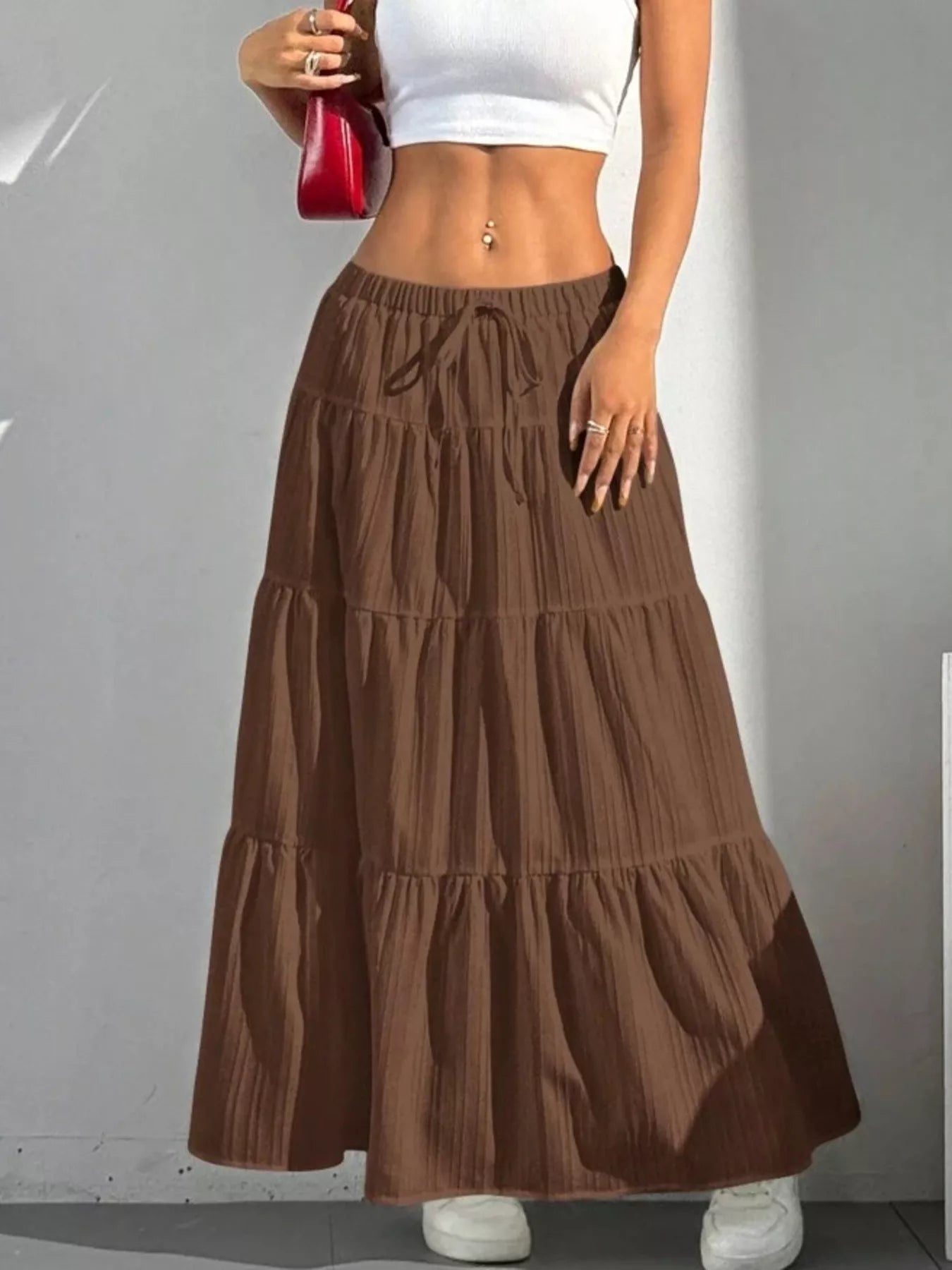 Flowy Tiered Maxi Skirt - PBNJ FASHIONS