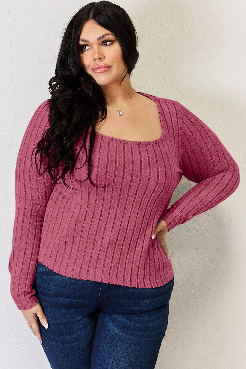 Basic Bae Full Size Ribbed Long Sleeve T-Shirt - PBNJ FASHIONS