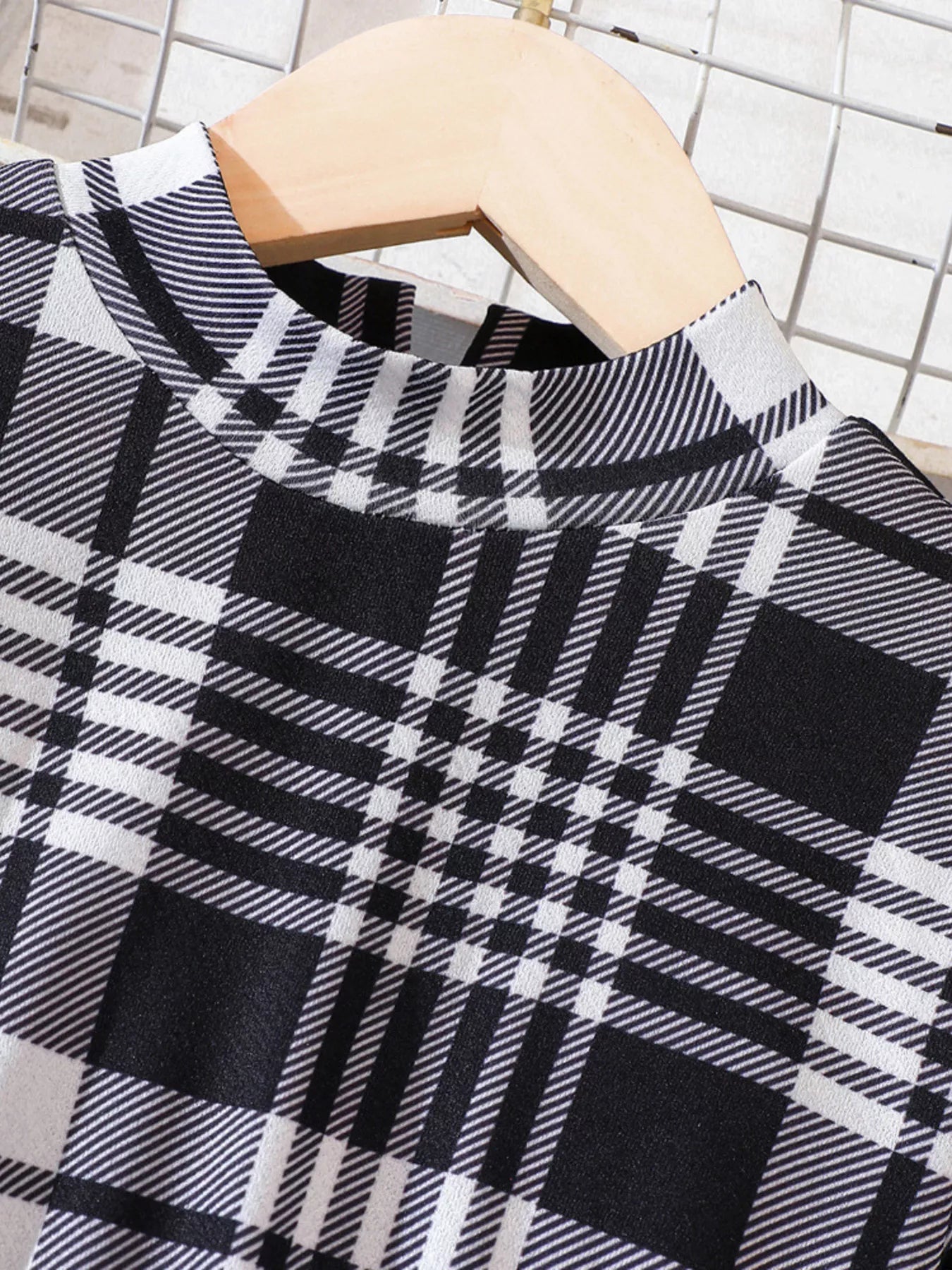 Children's Plaid Print Long Sleeve Dress - PBNJ FASHIONS