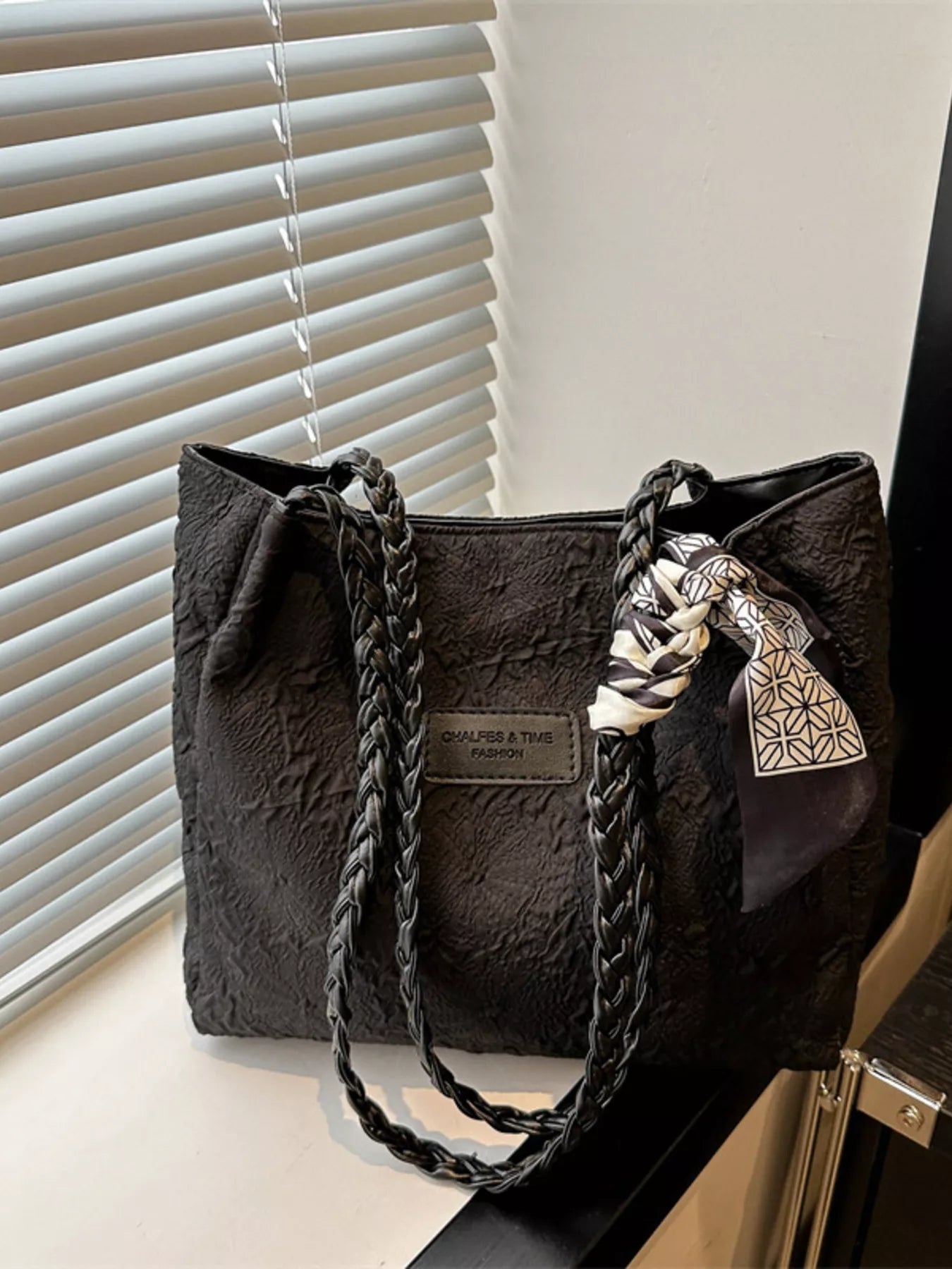 Braided Handle Tote Bag - PBNJ FASHIONS