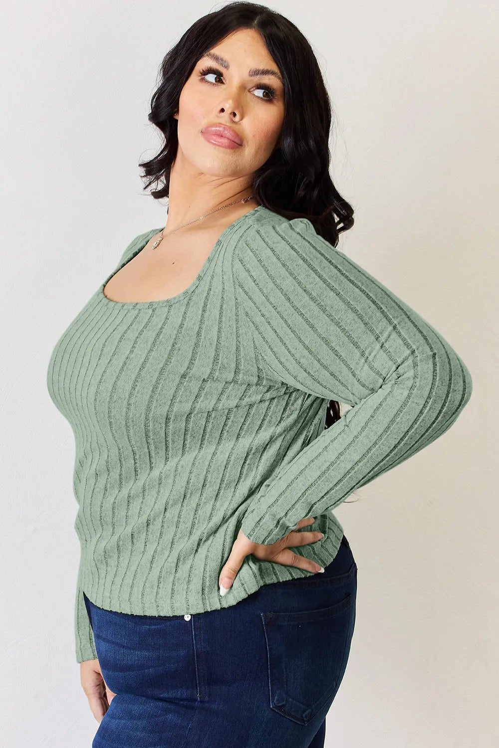 Basic Bae Full Size Ribbed Long Sleeve T-Shirt - PBNJ FASHIONS