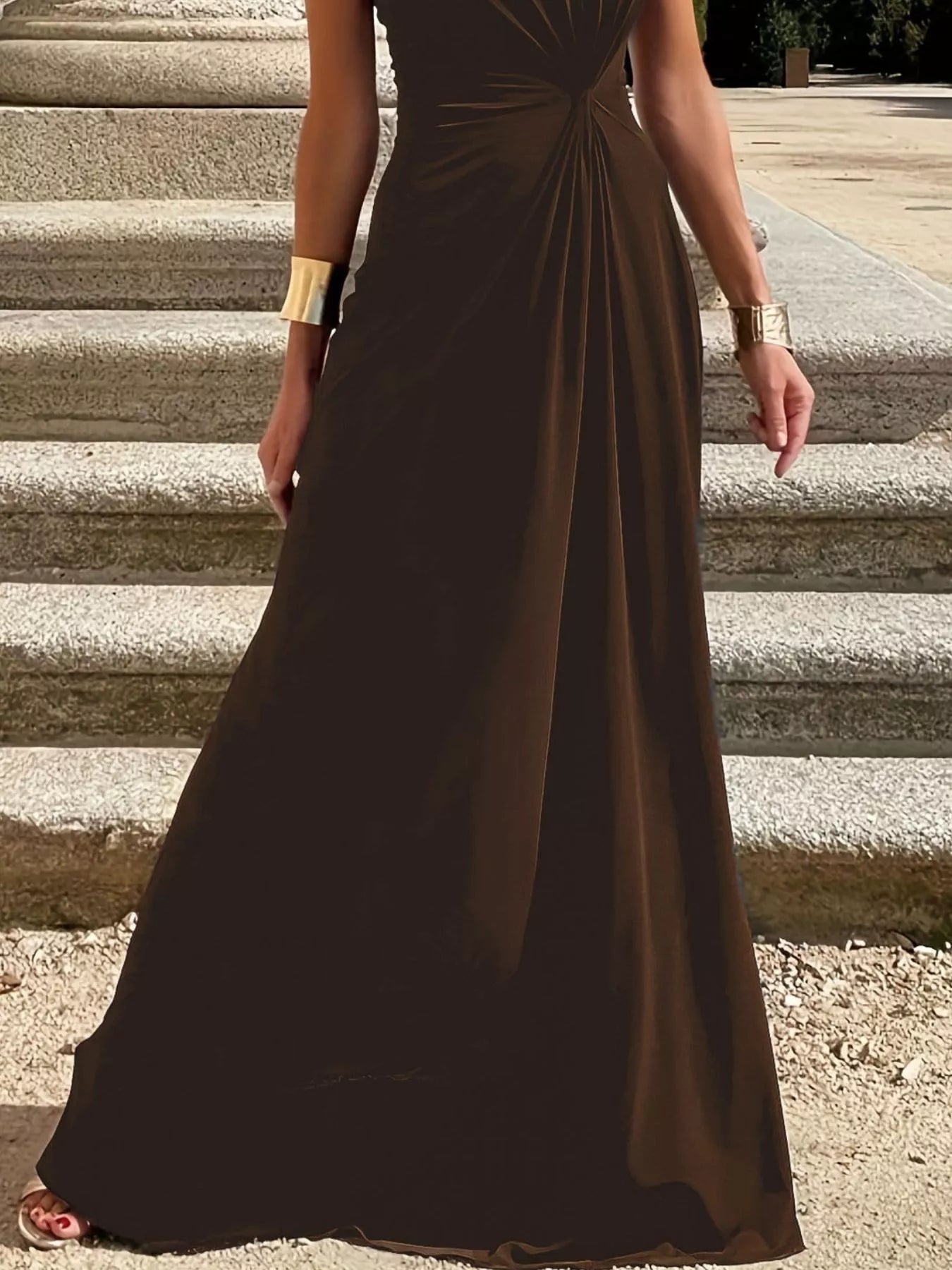 Twisted Round Neck Sleeveless Maxi Dress - PBNJ FASHIONS