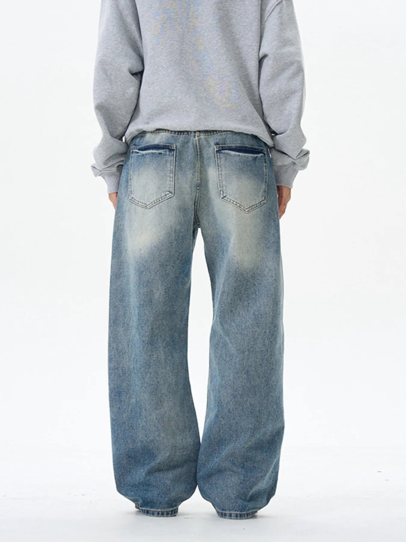 Men's Wide Leg Washed Jeans 100% Cotton - Stretchy & Comfortable Fit - PBNJ FASHIONS