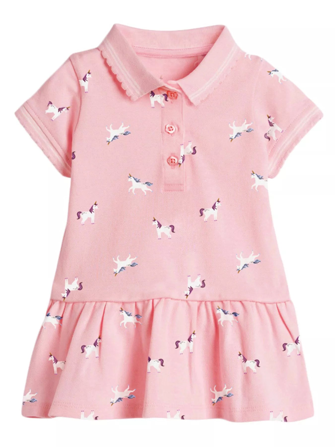 Children's Button Detail Short Sleeve Dress - PBNJ FASHIONS