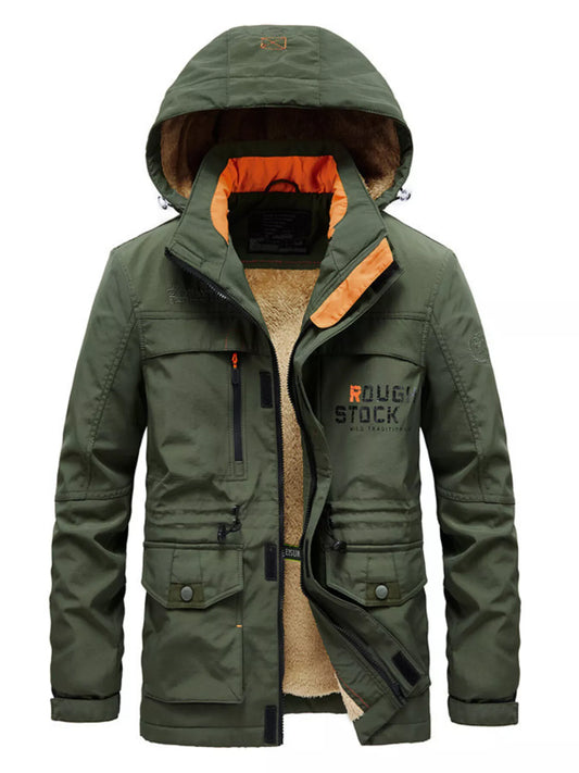 Men's Plus Size Zip Up Warm Hooded Parka Jacket - PBNJ FASHIONS