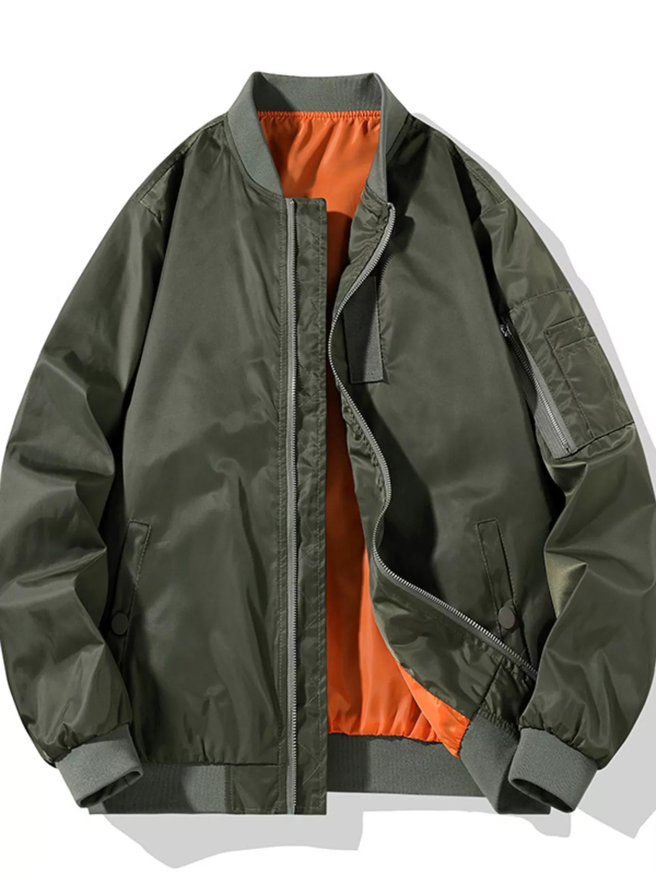 Men's Plus Size Zip Up Lightweight Bomber Jacket - PBNJ FASHIONS