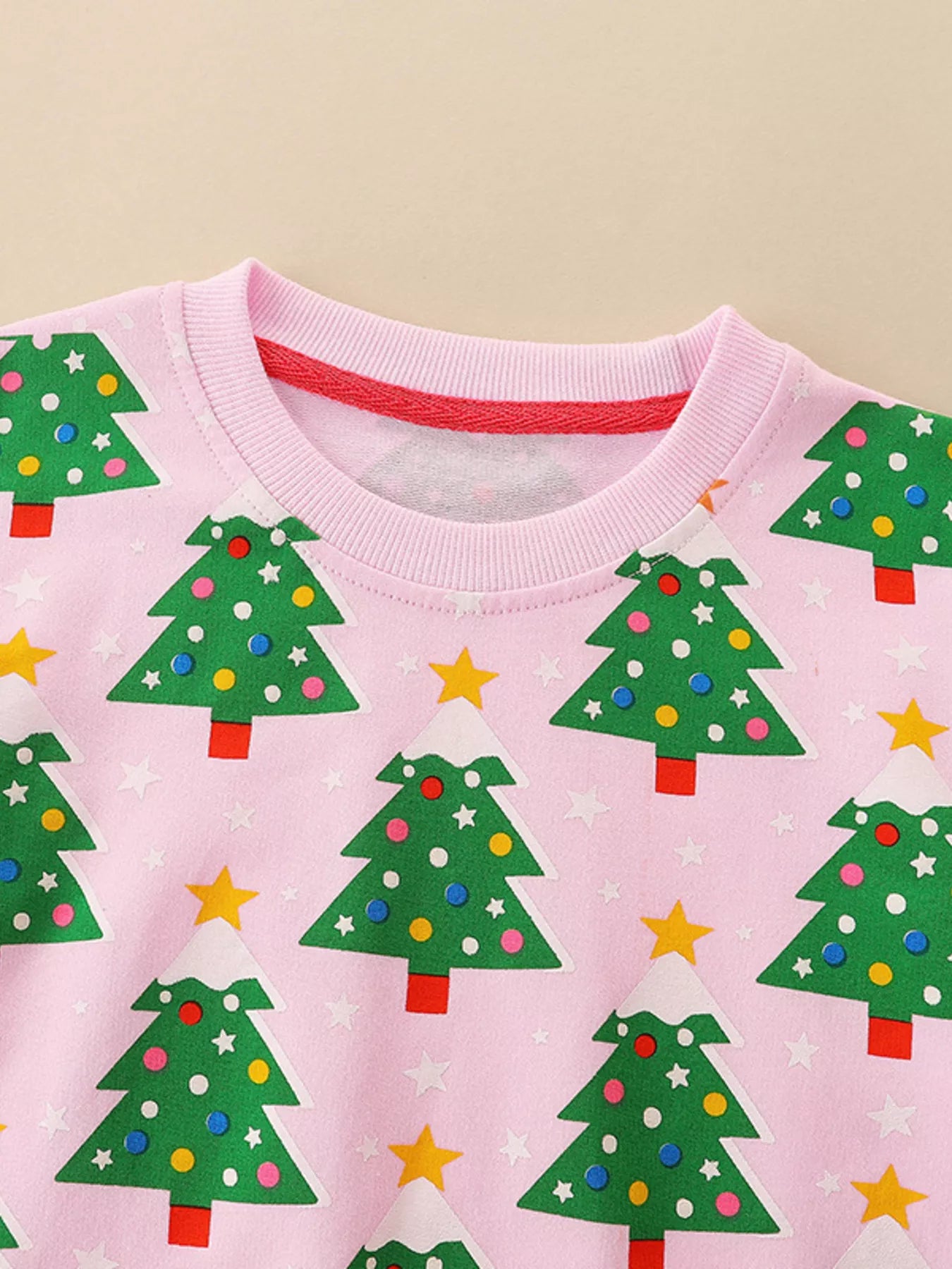 Children's Christmas Tree Print Crewneck Sweatshirt - PBNJ FASHIONS