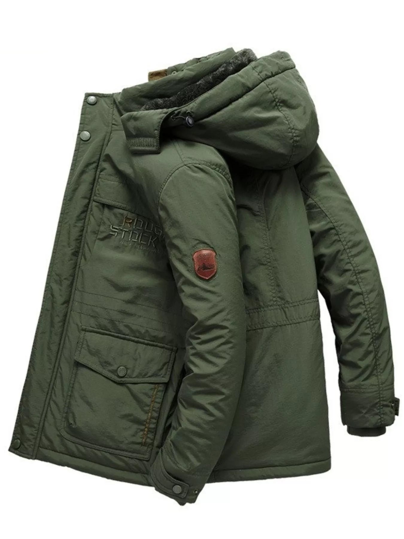 Men's Plus Size Winter Zip Up Hooded Parka Jacket - PBNJ FASHIONS