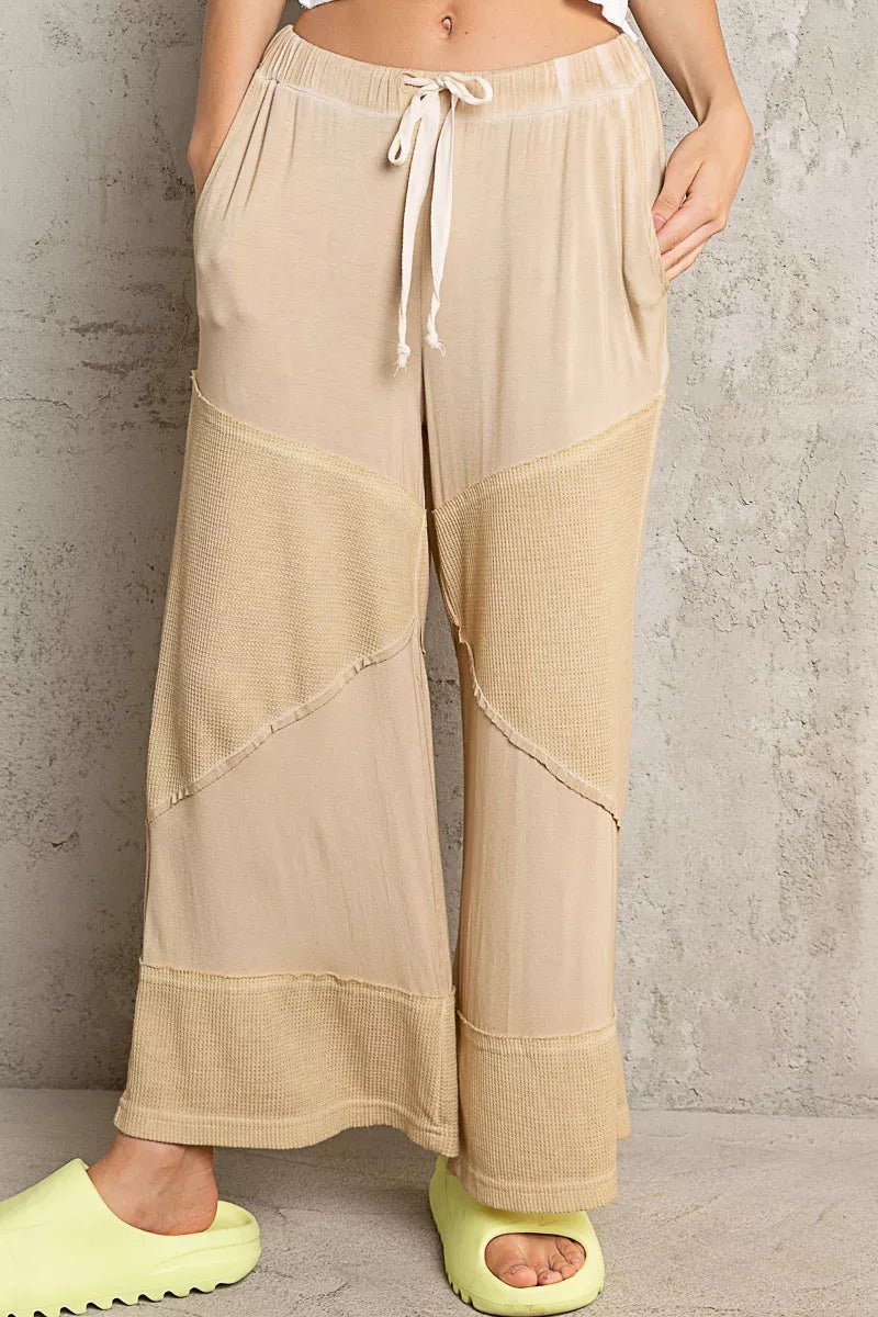 POL Elastic Waistband Wide Leg Pants with Drawstring - PBNJ FASHIONS