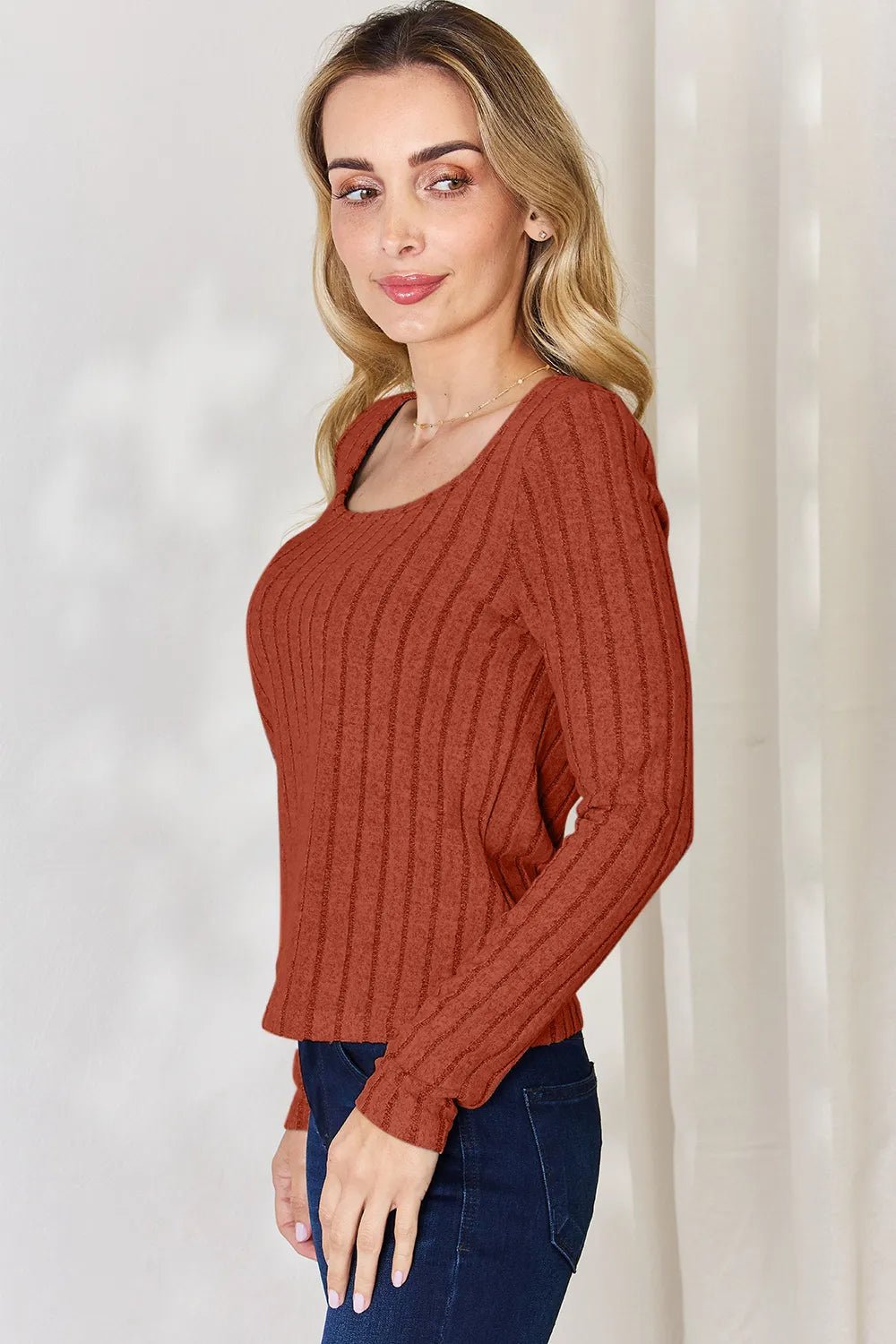 Basic Bae Full Size Ribbed Long Sleeve T-Shirt - PBNJ FASHIONS