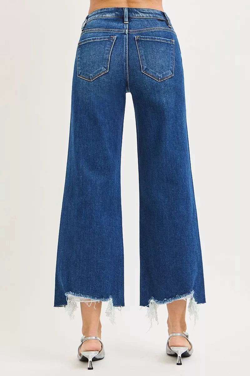 RISEN High Rise Crop Wide Leg Jeans - PBNJ FASHIONS