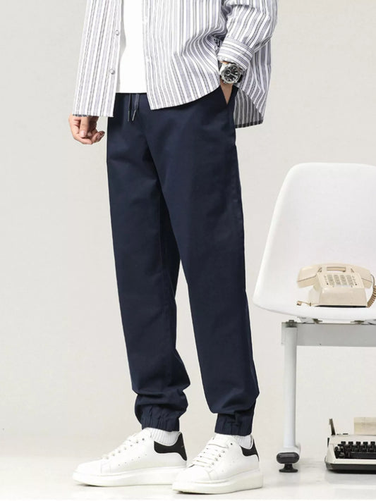 Men's Plus Size Casual Drawstring Ankle Cuffed Pants - PBNJ FASHIONS