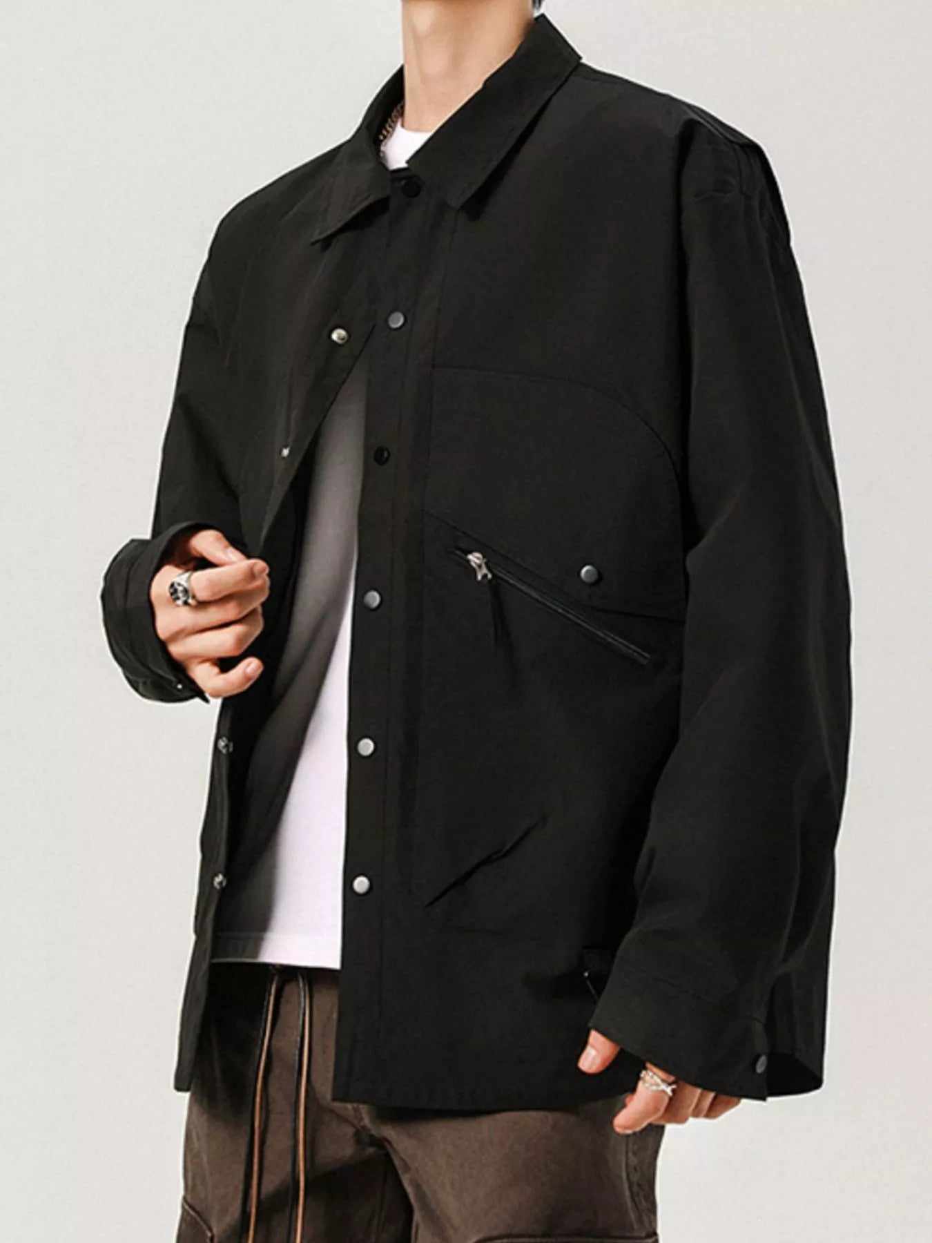 Men's Plus Size Casual Snap - Down Jacket - PBNJ FASHIONS