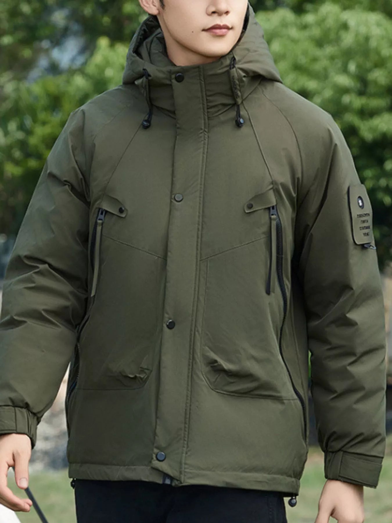 Men's Plus Size Hooded Snap Down Jacket - PBNJ FASHIONS